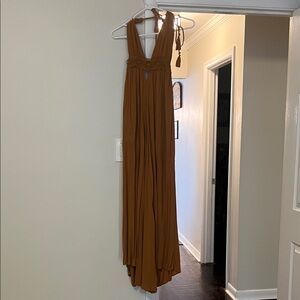 Fashion Nova Rust Smocked Dress